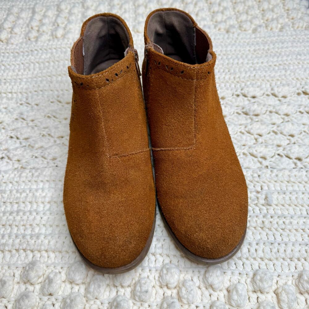 EARTH Women's 9 Buxton Suede Leather Ankle Boot Shoe Cognac Brown - Picture 2 of 13